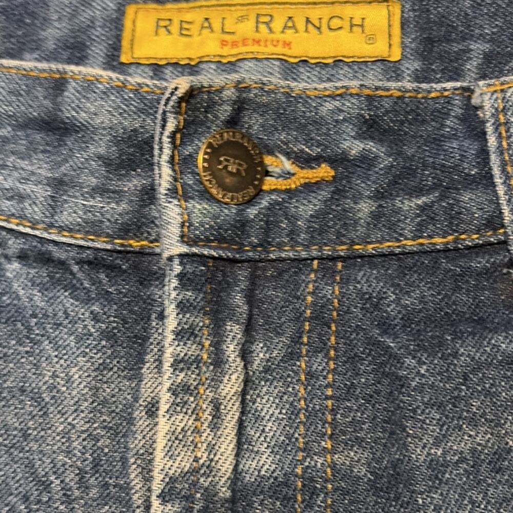 Men’s straight leg Jeans Blue Medium Wash Cotton Button 5-Pocket